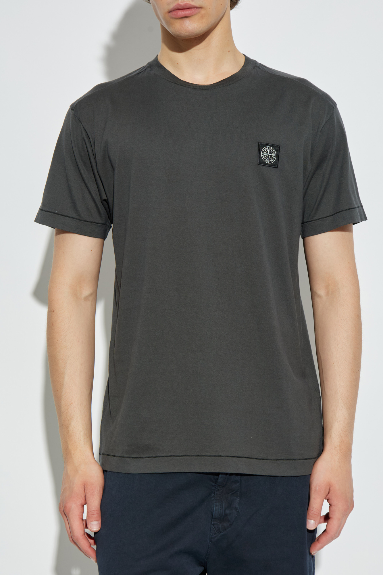 【関税&送料込】Stone  T-Shirt With Logo Stone Island Junior Print Logo T-Shirt - Black | eBay